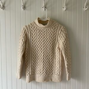 Aran Mor Irish Women's Cream Cable Knit Sweater